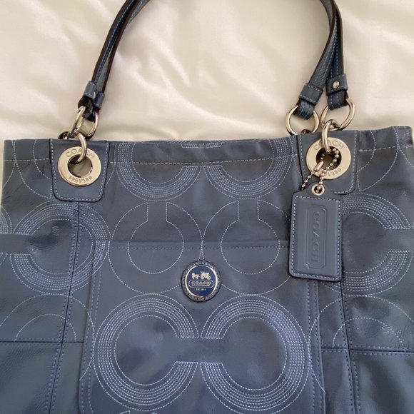 Coach 'Alex' Stitched Patent Tote - Picture 4 of 7